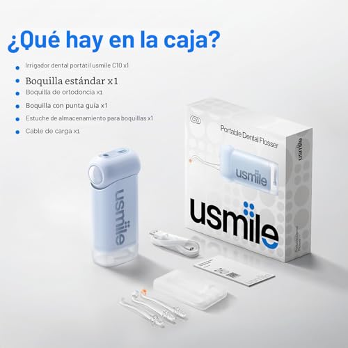 Miniatura 9 de Usmile Irrigador Bucal Portátil C10 95 Días De Duración De La Batería, 4 Modos De Limpieza, Depósito De 180 Ml, Ipx7 Resistente Al Agua, Ideal Para Viajes, Aparatos Ortopédicos, Implantes Y Encías
