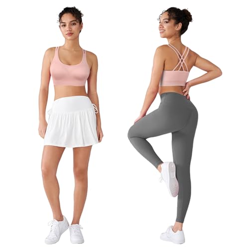 Image of WOYYHO Cross Back Sports Bra for Women Padded Medium Support Workout Bra
