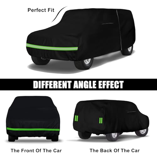 Image of Waterproof Car Cover Replace for 1973-2006 Chevy Suburban /GMC Yukon XL /Cadillac Escalade ESV, 6 Layers All Weather Car Cover with Zipper Door for Snow Rain Dust Protection