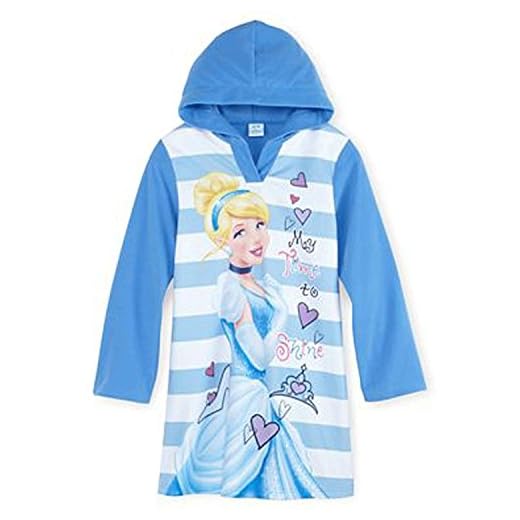 Disney Cinderella Girls Hooded Microfleece My Time to Shine Nightgown (8) Blue