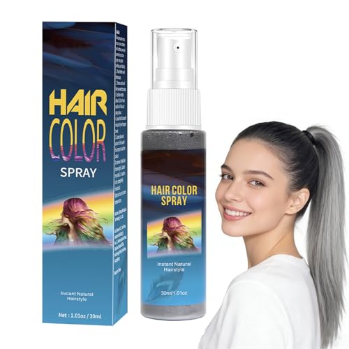 Spray temporal de color gris, tinte de pelo lavable, color gris instantáneo para Halloween, carnaval y cosplay, coloraciones seguras para el cabello, coloración rápida del cabello, ideal para fiestas