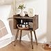 Yoobure Mid Century Modern Nightstand for Small Spaces - Small Side Table with Storage Shelf, Wood End Table Night Stand, Vintage End Tables Living Room, Minimalist Side Tables for Bedroom Dorm Office
