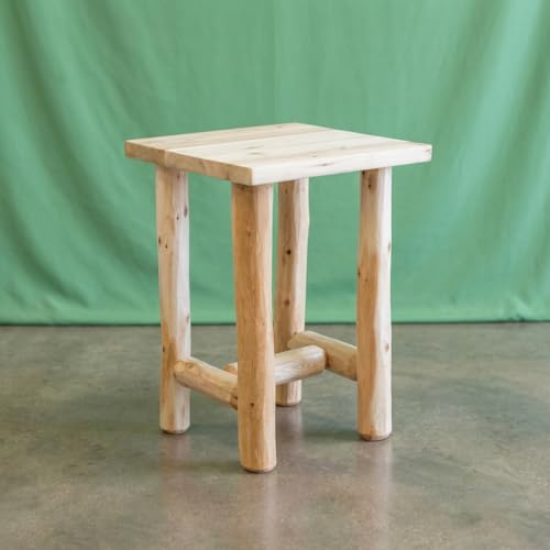 Log Economy Nightstand - Unfinished, Natural, 100% Solid Cedar Wood, Amish Handcrafted in USA