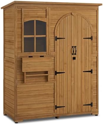M MCombo Armoire de Jardin Armoire à Outils en Bois résistante aux intempéries, abri de Jardin ...