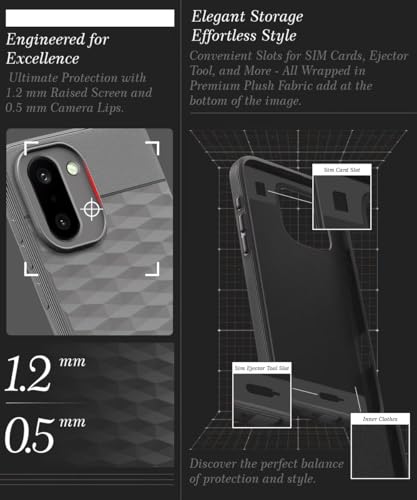 Image of WOW IMAGINE Back Cover for Oneplus 15R 5G 2025 with Hexa Cube Design | Ultra Slim Soft Rubberised Case | Inner Velvet Fabric | Silicone Flexible Mobile Case | Camera Protection - Grey