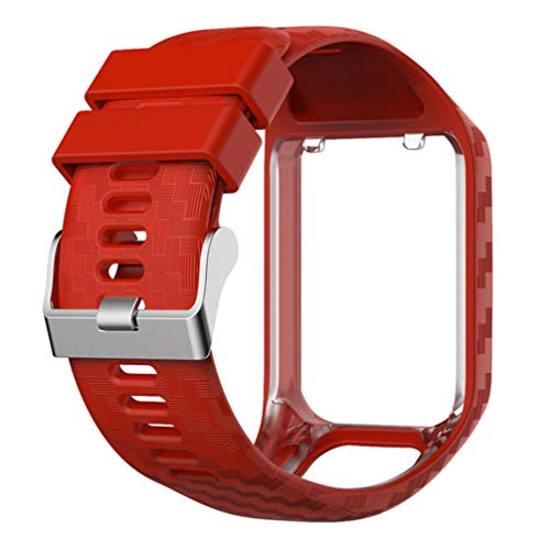 UKCOCO Compatível com Pulseira de Silicone Tomtom 2 3 Pulseira de Pulseira de Grão Esculpida para Ho
