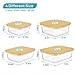 Vtopmart Glass Food Storage Containers with Bamboo Lids, 4 Pack Meal Prep Glass Containers Safe for Microwave, Oven, Freezer and Dishwasher, BPA Free