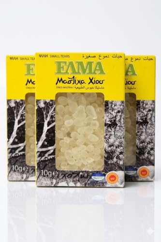 Authentic Chios Mastiha (Pack of 3) - 100% Natural Greek Mastic Resin Tears (3 x 10g)