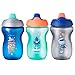 Tommee Tippee Non-Spill Toddler Sippee Cup, 9+ Months, 10 Oz, 3 Count, Boy, Gray, Blue and Green