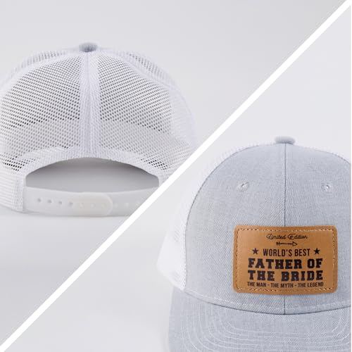 Image of Men's Hat Gifts - Men Cap Gifts for Christmas Father's Day Birthday Trucker Hat Leather Pattern Baseball Cap