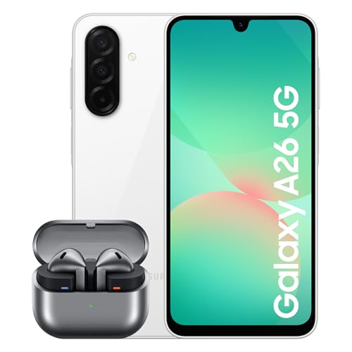 Samsung Galaxy A26 5G Smartphone, Awesome Intelligence, 8GB Memory, 256GB Storage, 50MP Camera, White Galaxy Fit3, Black (UK Version)