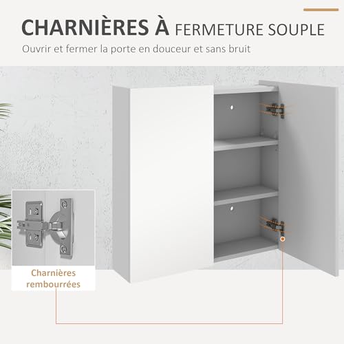 Armoire miroir murale 3 niveaux - kleankin