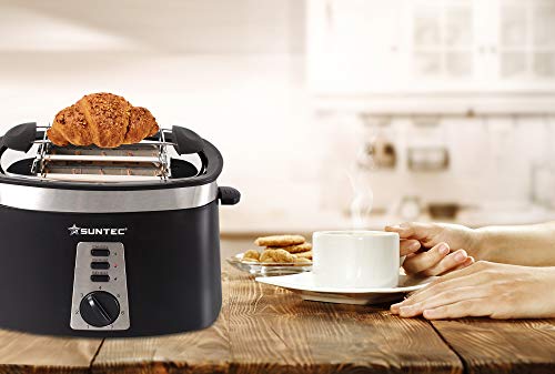 SUNTEC Toaster TOA-9028 | 2 Scheiben Toaster mit Brötchenaufsatz | Max. 770-920 Watt | Toaster mit Edelstahl… – Bild 3