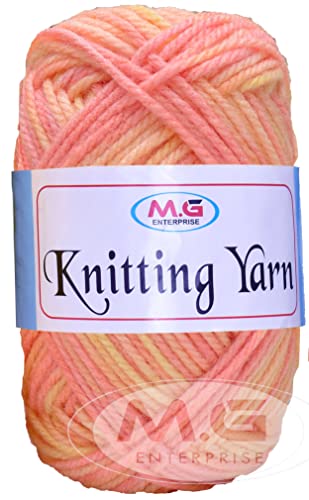 Image of M.G ENTERPRISE Knitting Yarn Thick Chunky Wool, Multi Orange 500 gm Best Used with Knitting Needles, Crochet Needles Wool Yarn for Knitting. by M.G ENTERPRISE
