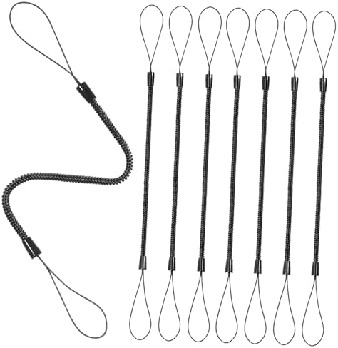 8pcs Elastic Lanyard Tether, Retractable Spring Coil Strap with Anti ...