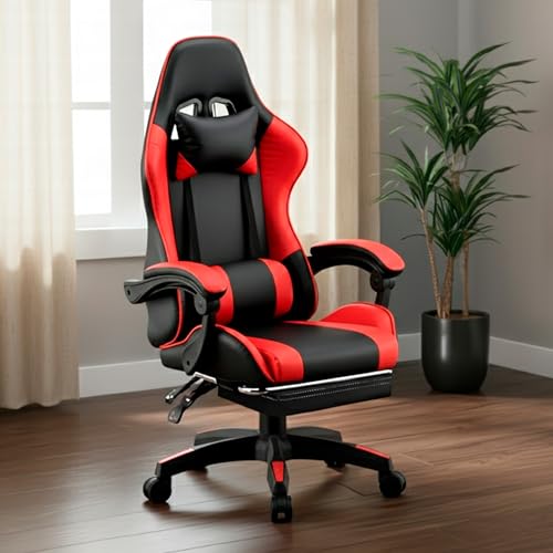 Cadeira Escritório Gamer Reclinável Ergonômica Profissional (Verm...
