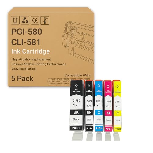 Cartouches PGI-580 CLI-581 pour imprimante Canon Pixma TS6350 et TR7550