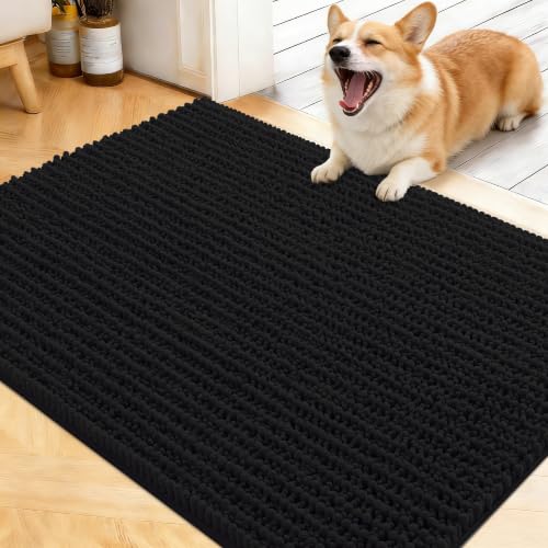 Image of OLANLY Dog Door Mat for Muddy Paws 40x32, Ultra-Absorbent Chenille Mud Mat