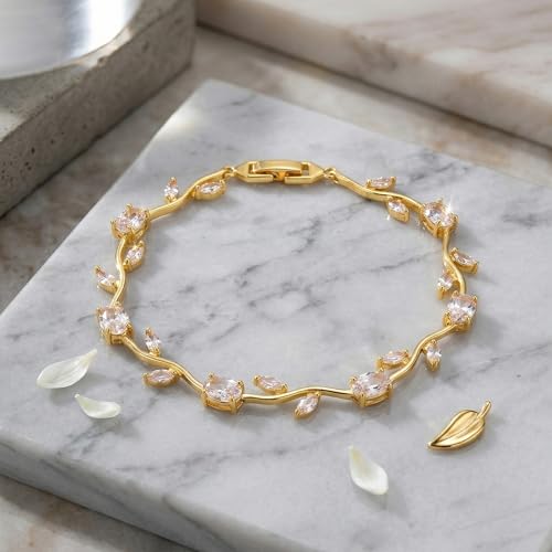 Image of MIRAYHA VIral Tulip Bracelet for Women | Bloom Floral Tulip With Crystal Stones For Women & Girls| Gift for Girlfriend & Wife|Romantic Floral Crystal | Cute Aesthetic Korean Jewellery