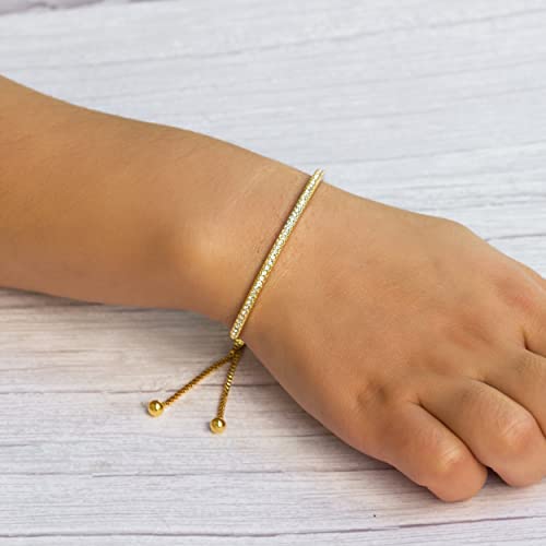Philip Jones Gold Plated Friendship Bracelet Created with Zircondia® Crystals - Image 3