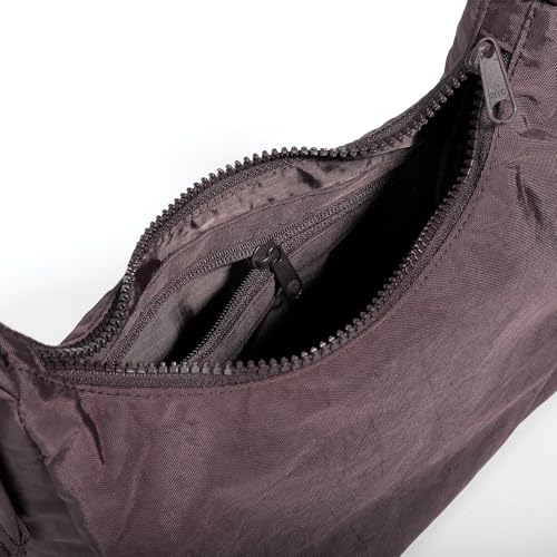Image of FASTFAIRY Nylon Shoulder Bag - Adjustable Quilted Strap, Structured Slouchy Design with Interior Zip Pocket