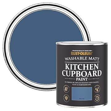 Rust-Oleum Blue Kitchen Cupboard Paint in Matt Finish - Blue Silk 750ml