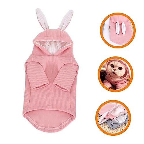 Ropa para mascotas sudadera con capucha con orejas de conejo para gatitos y cachorro 6