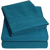 Queen Size Bed Sheets - Breathable Luxury Sheets with Full Elastic & Secure Corner Straps Built In - 1800 Supreme Collection Extra Soft Deep Pocket Bedding Set, Sheet Set, Queen, Teal