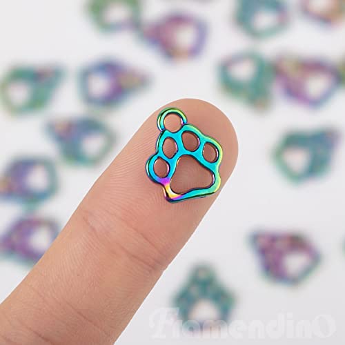 Framendino, 20 Pieces Paw Print Charms Doggy Cat Animal Footprint Pendant Metal Paw Print Pendants For Jewelry Making Diy Crafting #TOP5