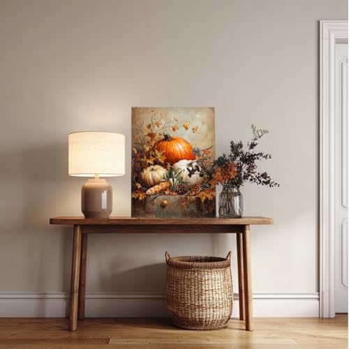 Toile imprimée potirons d'automne 30x40cm tableau déco
