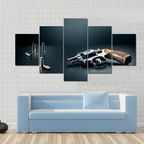 Affiche revolver sur toile 5 pièces : l'atout design de votre intérieur