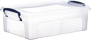 Superio 6.25 Qt Clear Plastic Storage Bins with Lids and Latches, Organizing Containers, Stackable Plastic Tote for Househ...