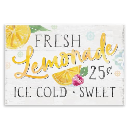 Stupell Industries Fresh Lemonade Rustic Country Citrus Fruit Sign, Design by Courtney Morgenstern