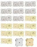 HAPZUR Bottoni Magnetici Automatici a Pressione 32 Pezzi (16 Coppie) 14mm Oro Argento per Borse Uncinetto, Fai da Te & Artigianato, Chiusure Metalliche Durevoli