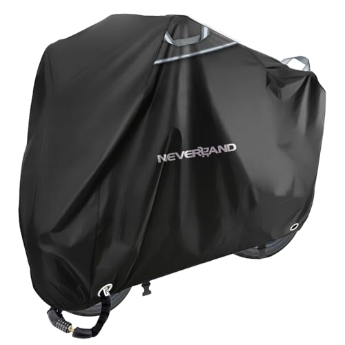 Funda para Moto 300D Oxford Curbe Moto NEVERLAND Funda de Moto Impermeable Cubierta Protectora con Banda Reflectante a Prueba de Sol Lluvia Polvo Viento Nieve 220 * 95 * 110CM