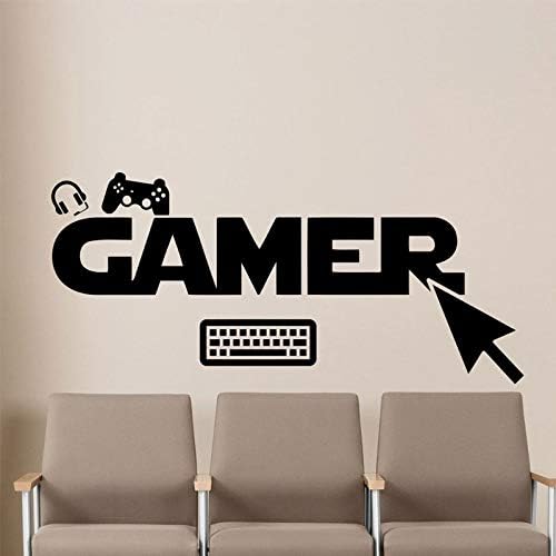 Crjzty PC Gamer Wand Vinyl Aufkleber Joystick Spiel Zimmer  Aufkleber Gaming Video Gamepad Poster Teen Kinder Wandbild Kunst Decor 94 * 42 cm