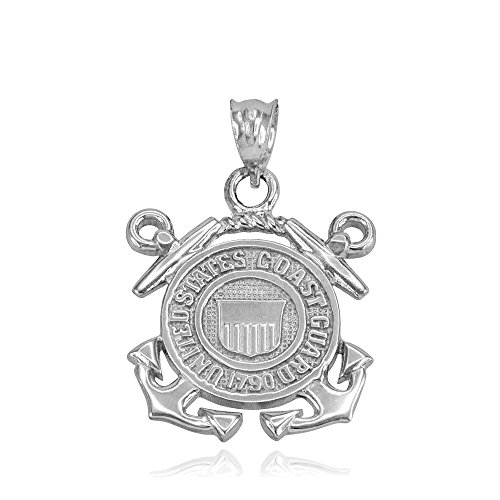 US Coast Guard Charm Pendant in 925 Sterling Silver