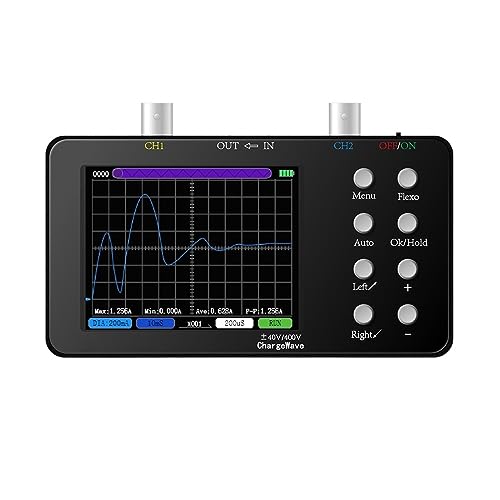 Digital Oscilloscope, Dual Channel Digital Oscilloscope 50M Sampling Rate Analog Bandwidth 10MHz One Key 6A Current Waveform Oscilloscope for The Maintenance and R&D Education Industry