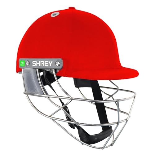 Image of Shrey Koroyd Stainless Steel Cricket Helmet Red Small