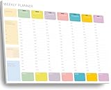 CDXHOM Undated ADHD Planner Pad - Weekly Hourly Schedule for Time Blocking & Productivity | 52 Tear-Off Sheets (8.5"x11") Notepad for Work, School & Projects