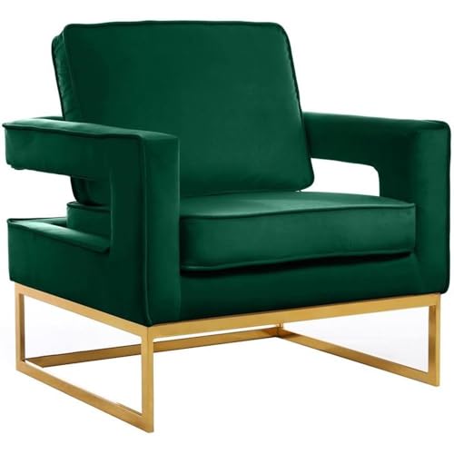 Sillón Terciopelo Verde Base Dorada