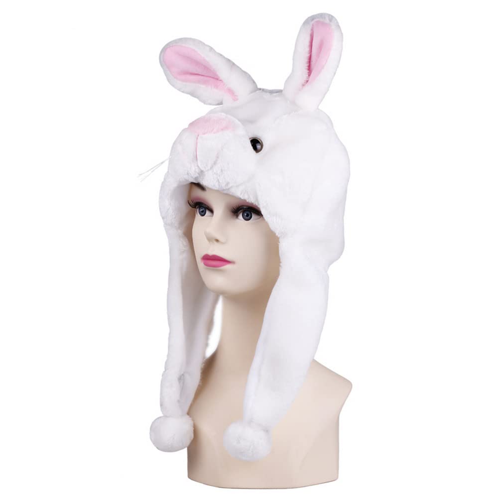 VPbao Plush Headgear Hat, 2-in-1 Hat with Ear Flaps Scarf Set, Funny Cartoon Animal Cap for Costume Party - Image 4