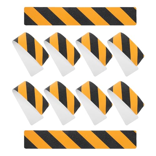 Bandes Antidérapantes Escallier Extérieur Housoutil 10pcs PVC Noir Jaune 15x81cm