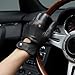 Jackets 4 Bikes Transporter Driving Gloves for Men Women, Genuine Lambskin Leather, Touchscreen - Soft Unlined Aniline,Ventilated Black L