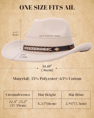 Image of Cowboy Hat for Men Women Classic Cowgirl Hat Wide Brim Western Women Mens Cowboy Hats Cowgirl Hats Gifts