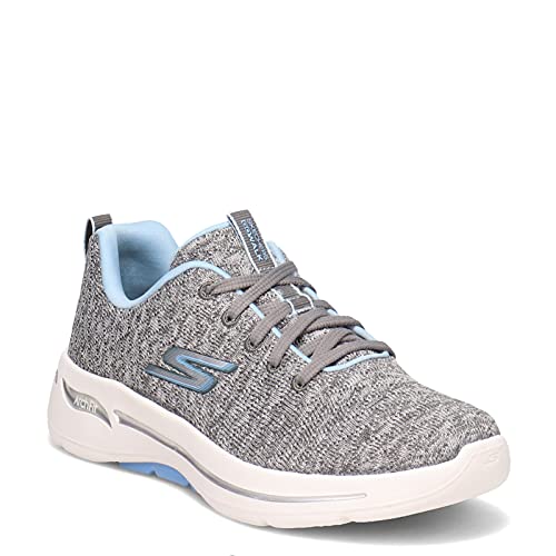 Skechers Skechers Women's Performance GO Walk Arch FIT-Glee Sneaker, Charcoal/Light Blue, 7.5