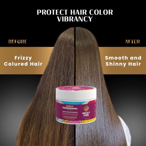 Image of Wildly Pure Professional Natural Keratin Hair Spa Mask | With Plant Keratin & Hyaluronic Acid |7 days of Deep Conditioning | 8 Weeks of Color Protection | 33% Reduction in hair Loss | 200mL x 2 (Shield)