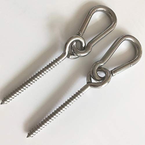 Aivoof Hammock Hanging Kit, Heavy Duty Swing Hangers Eye Hooks For Hanging Swing Stainless Steel Hammock Hook Carabiner Set Swing Hardware For Yoga Hammock Swing Chair Indoor Outdoor #TOP6