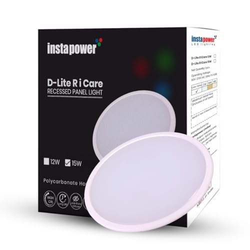 Image of Instapower Polycarbonate Recessed Ceiling Light Ultra Slim Round LED Downlight 2-Year Warranty (Cool White - 15W)