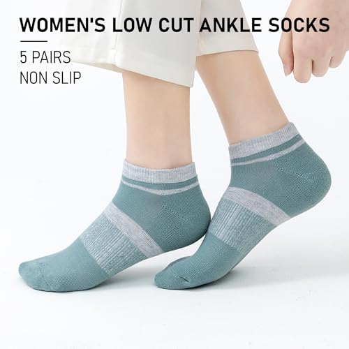 FOOT AMAZING Womens No Show Low Cut Ankle Socks 5 Pairs Seamless Lightweight Non Slip Athletic Running Cushioned Casual Socks for Women(M02) — view 2